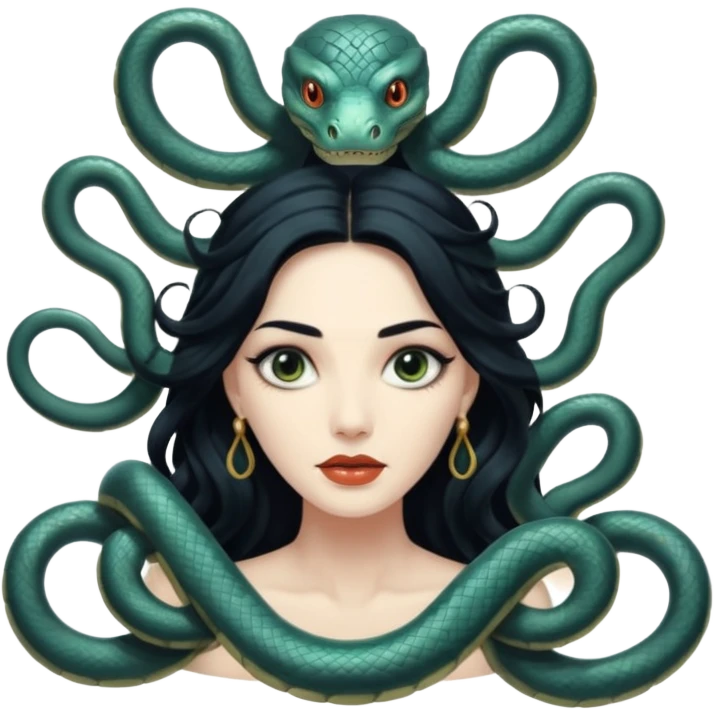 Beautiful Queen Hydra sea witch with seven snake heads emoji