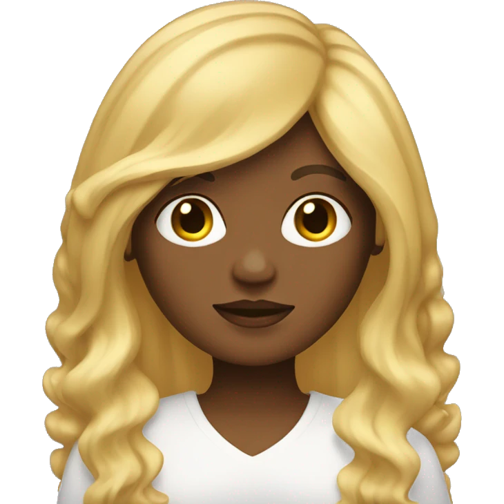 women with curtain bangs and long golden hair emoji