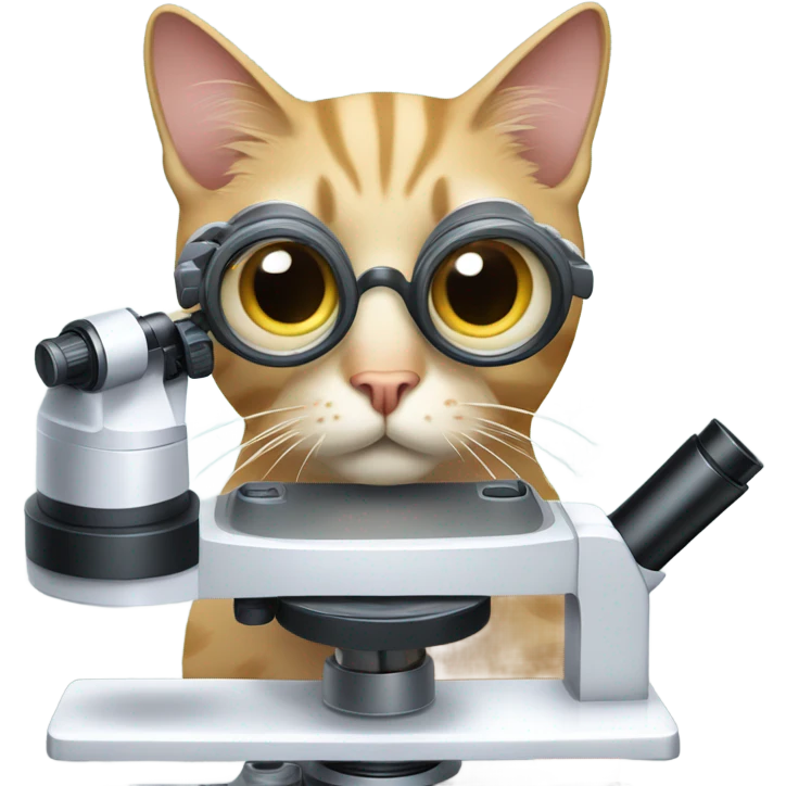 cat using a microscope emoji