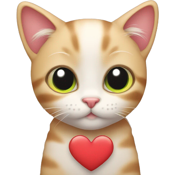 Cute cat with heart emoji