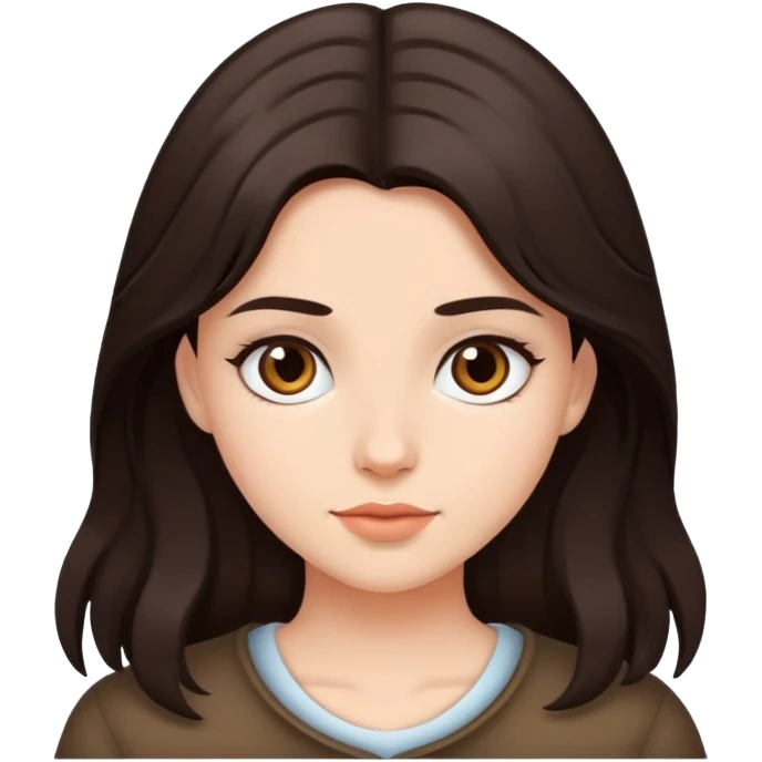 Dark brown hair pretty girl emoji