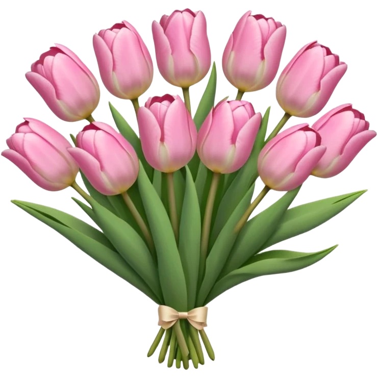 light pink tulip bouqet emoji