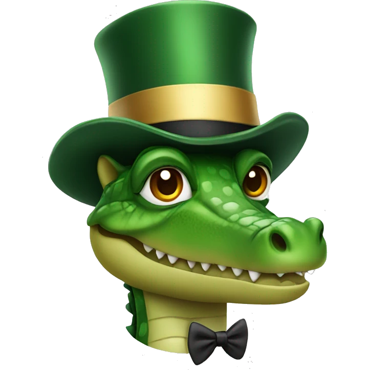 Crocodile wearing a top hat emoji