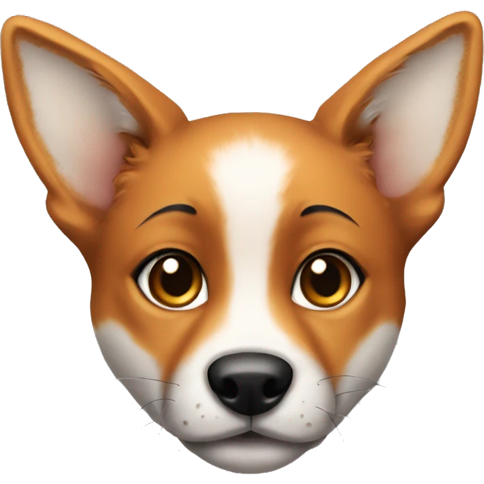 Fox dog puppy with black muzzle and freckles emoji