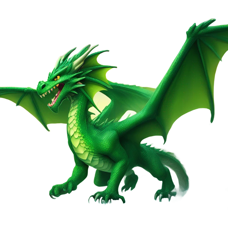 Giant green dragon from dungeons and dragons spewing acid from its mouth  emoji