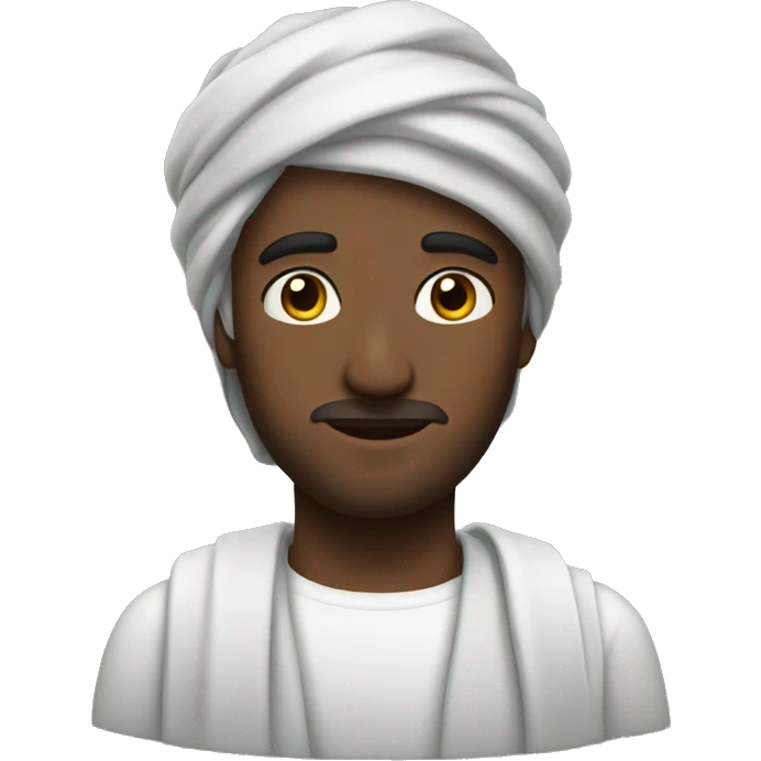 A guy wearing a kuffieah emoji