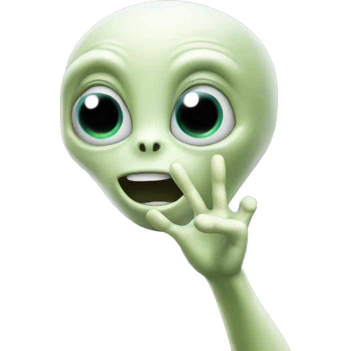 Alien waving emoji