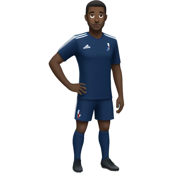 french football player in dark blue uniform in full height emoji