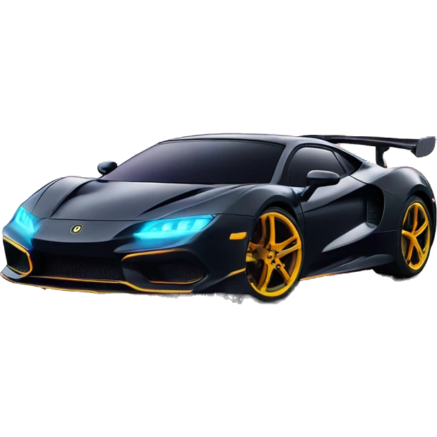 Sport car with neon lights emoji