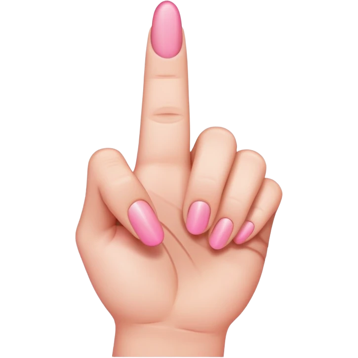Pink middle finger emoji