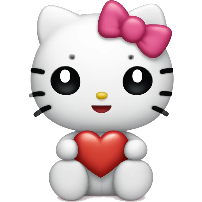 hello kitty with heart emoji
