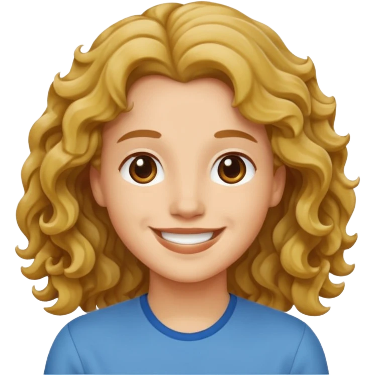 Mais londo e um cabelo ondulado  emoji