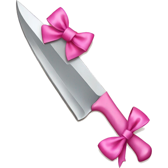Knife with a pink bow on it emoji