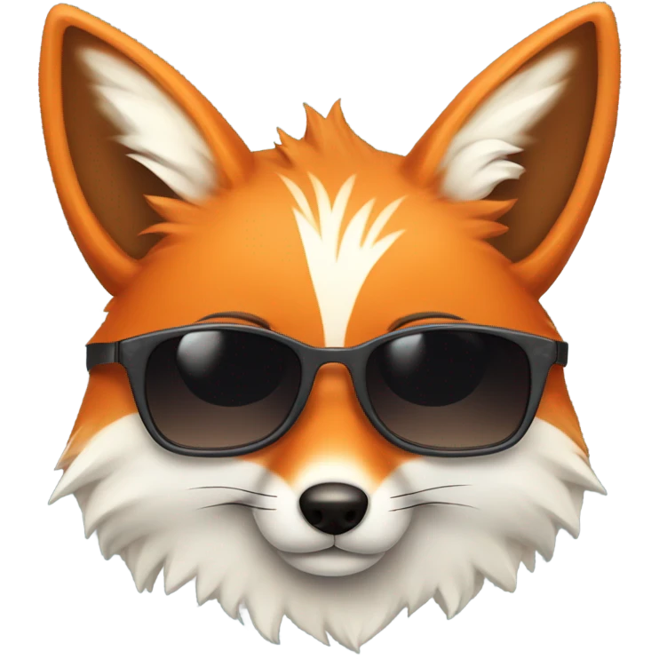 Kawaii Fox with sunglass emoji
