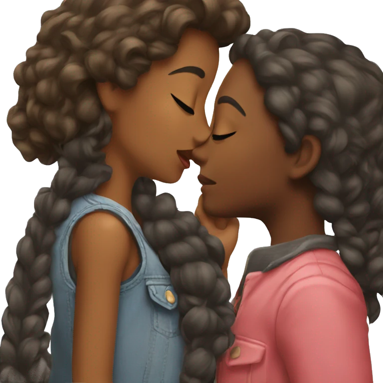 girl and girl kiss emoji