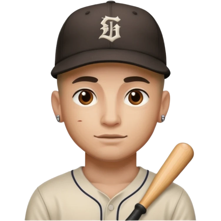 tattooed guy with a baseball hat emoji