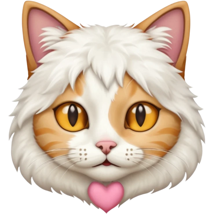 گربه ای که نصف سورتش سفیده emoji