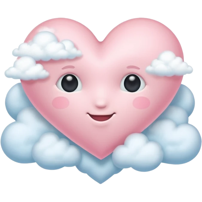 Pastel pink heart with a cloud emoji