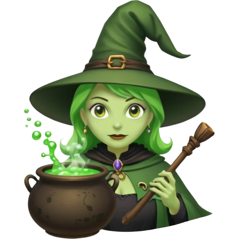 green witch cooking potion emoji