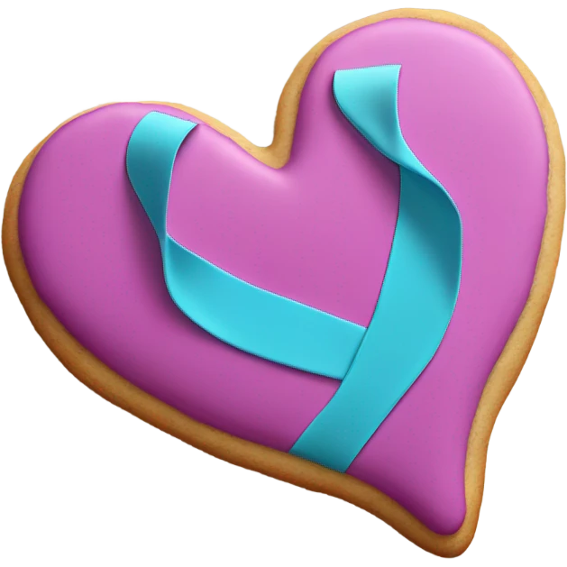 Suicide awareness ribbon on heart cookie emoji