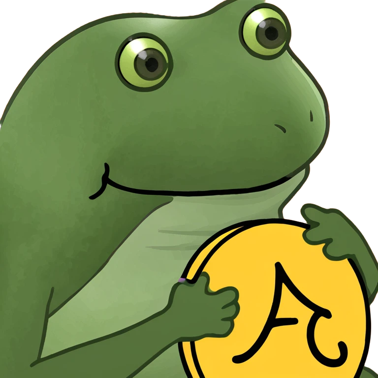 bufo frog holding or wearing the 'artist formerly known as Prince' symbol emoji