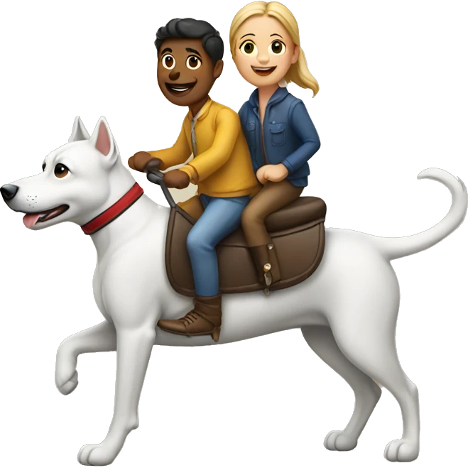 People riding a dog emoji