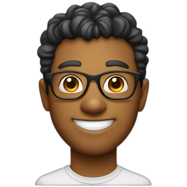 nerd with big smile emoji