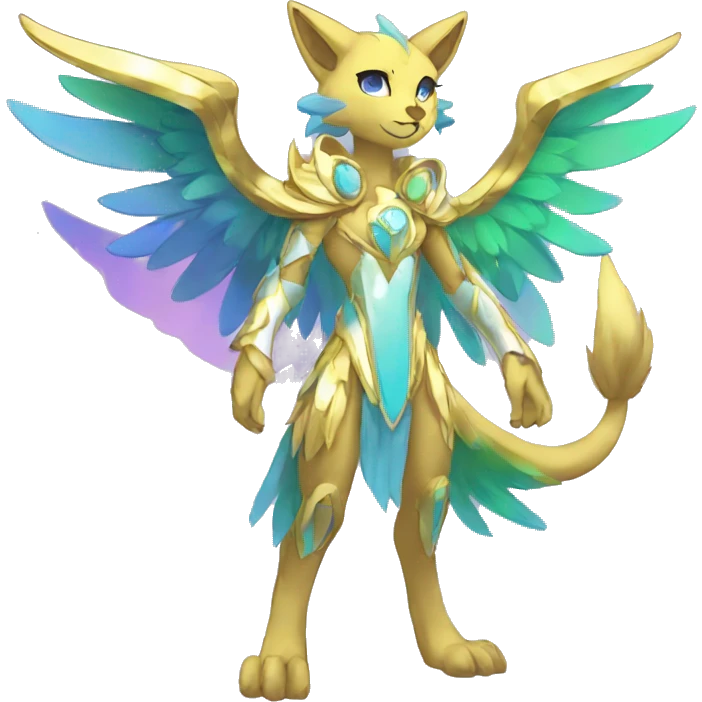Anthro Sona Colorful Godly Celestial Shiny Fakemon Full Body emoji