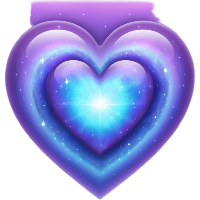 sparkly indigo-lilac-gradient iridescent nebula heart emoji