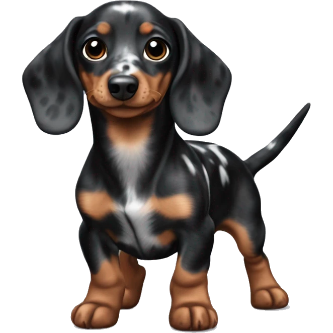 Black Merle mini dachshund  emoji