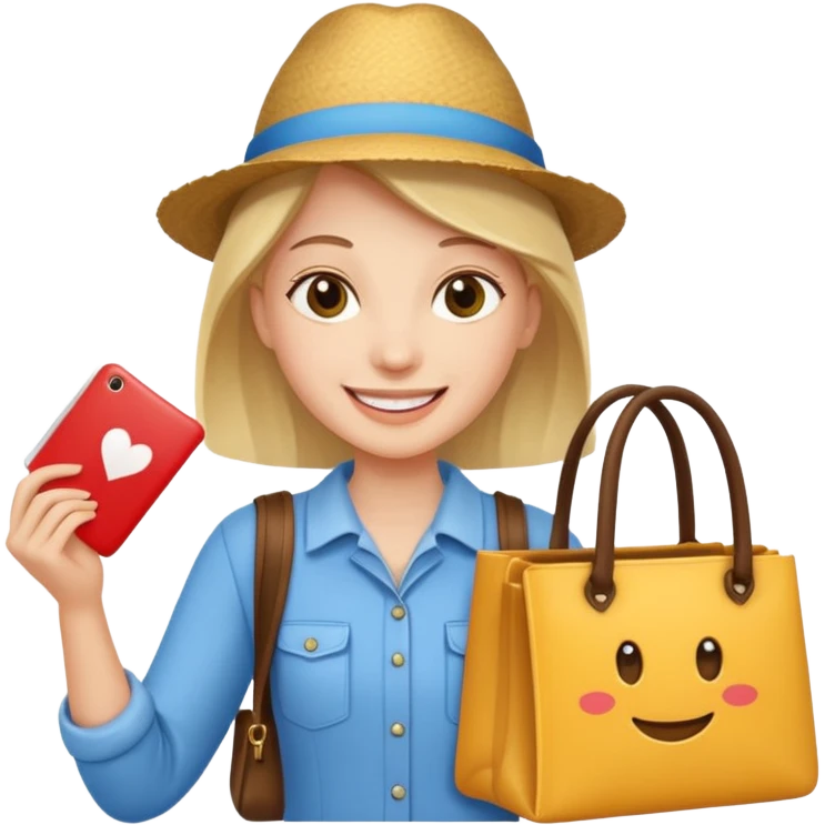 city tourist with souvenir bag emoji