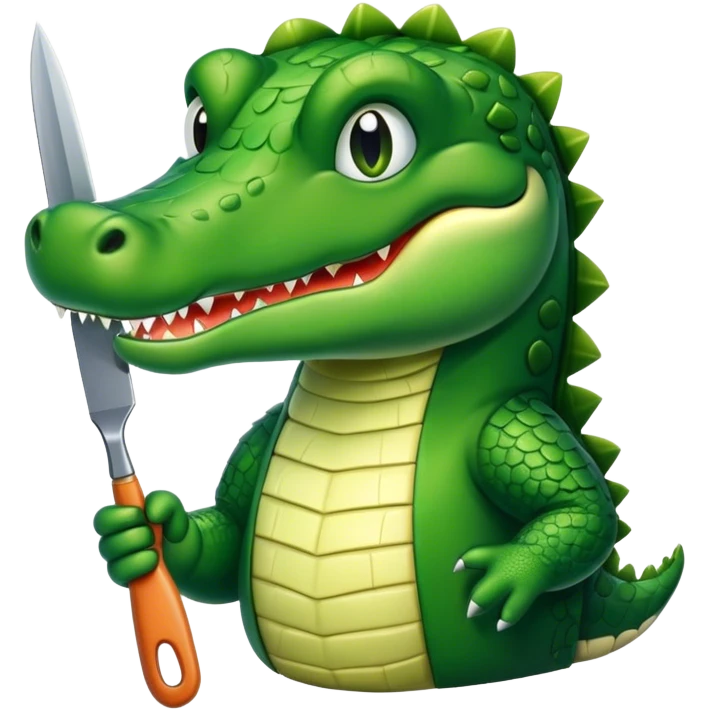 Alligator cutting hair emoji