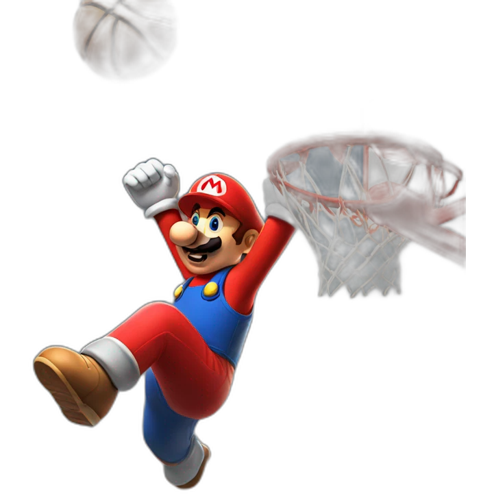 Mario doing a slam dunk emoji
