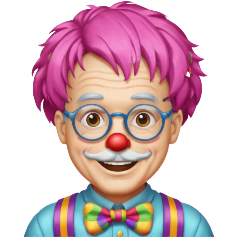 grandpa clown with eyeglasses emoji