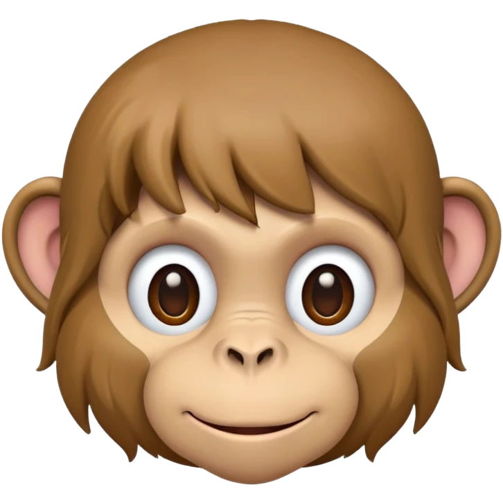 monkey with wig middle part  emoji