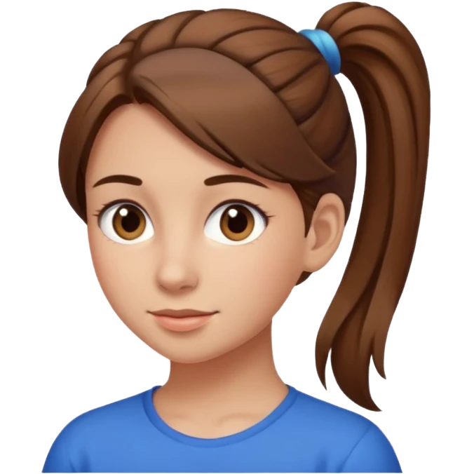 fille brune queue de cheval emoji