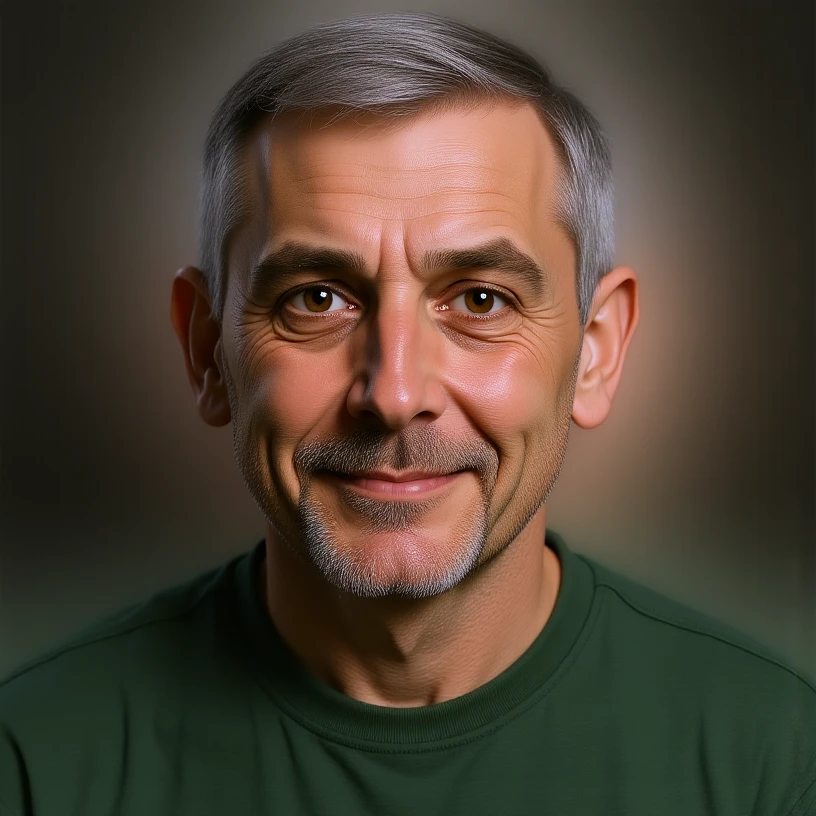 Make Carl from Sling Blade look more realistic with a photorealistic face, keep transparent background. emoji