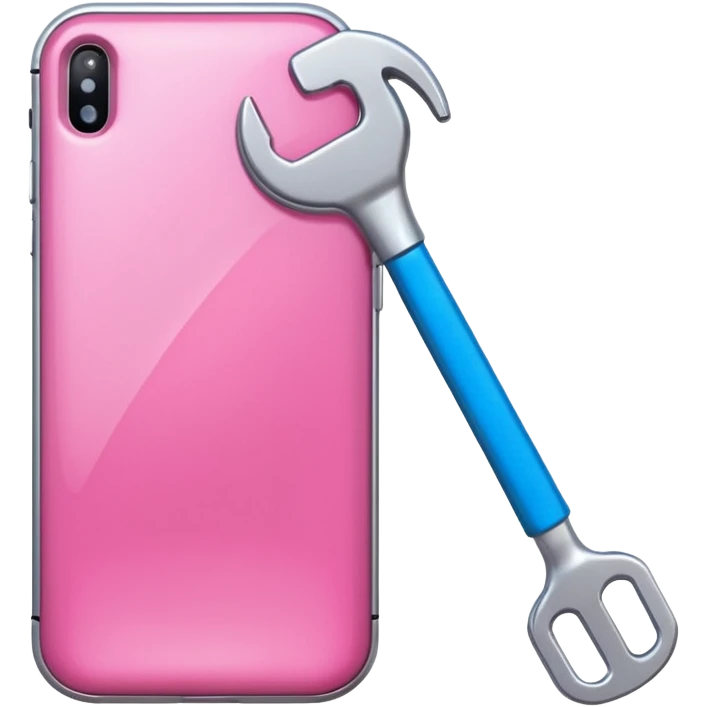 pink cellphone with a wrench emoji