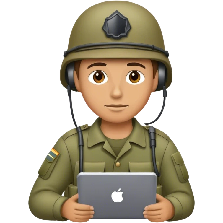 Soldier on a computer portable emoji