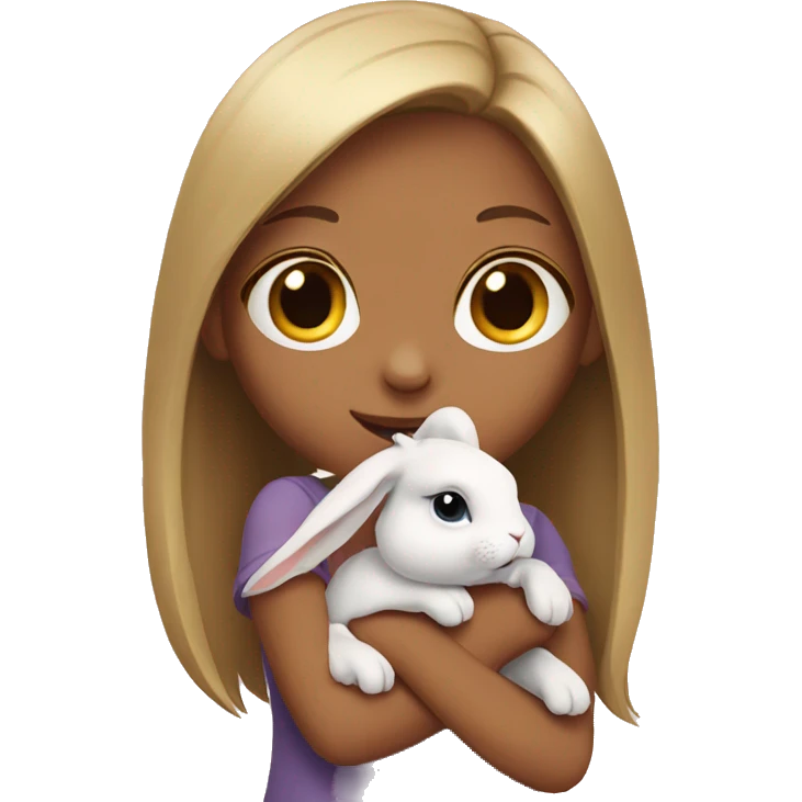 Rabbit with girl emoji