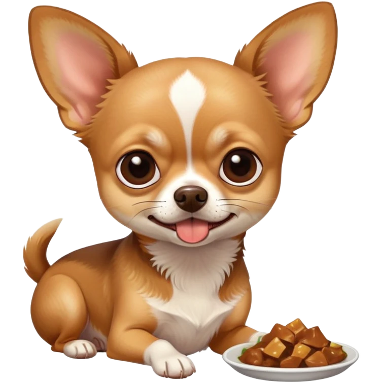 Chihuahua eating a dog emoji