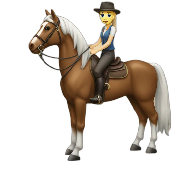 Chat sur cheval emoji