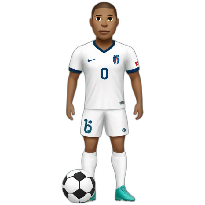 Mbappé, with a football emoji