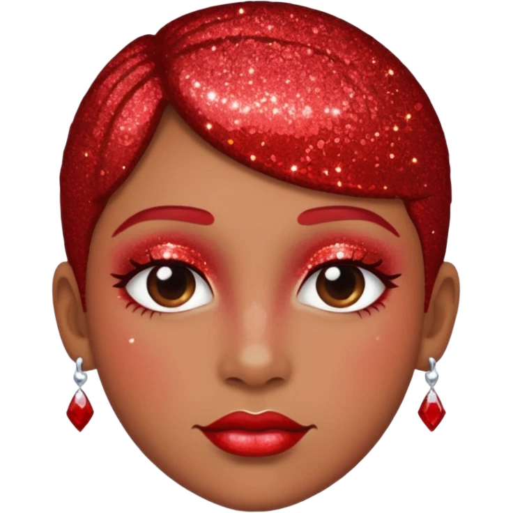 indivíduo vermelho glitter emoji