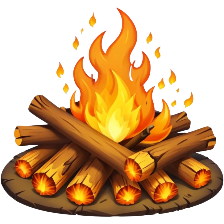 campfire with flames emoji