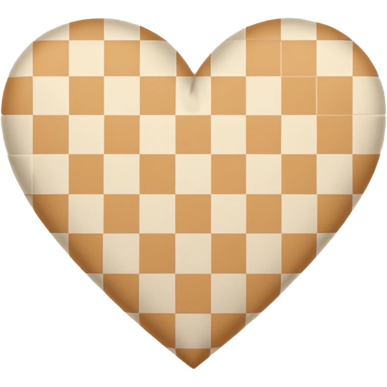 Checkered heart tan and white emoji