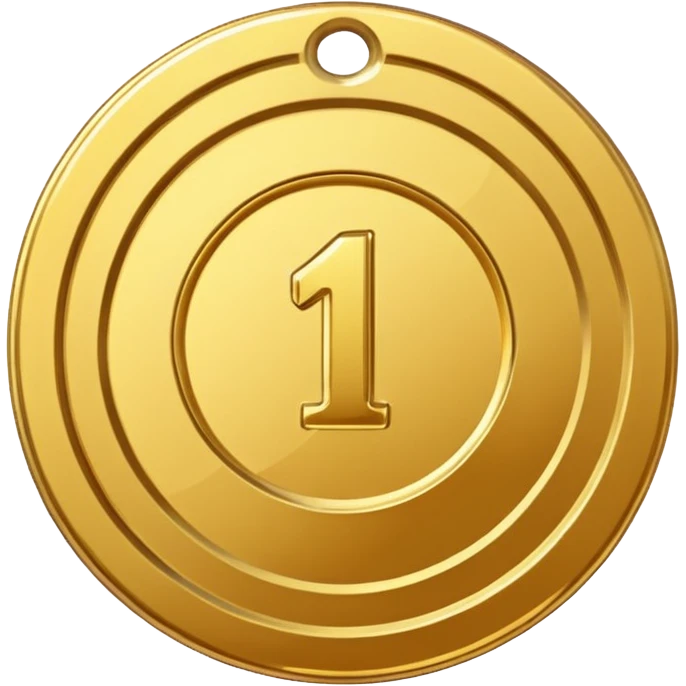 gold medal with a 1 inside emoji