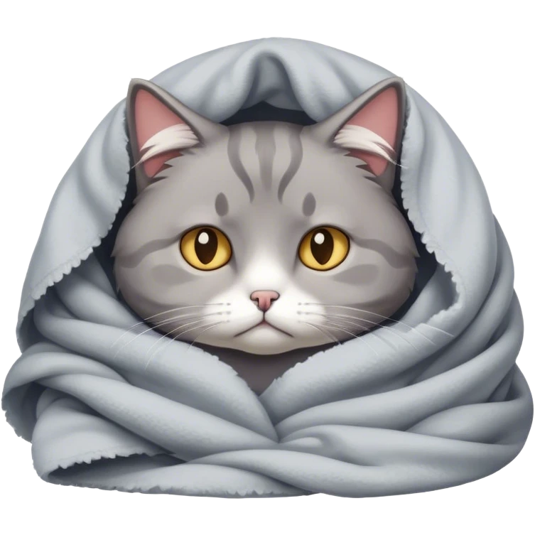 Cat sad under cover emoji