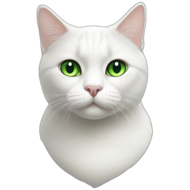 British white Cat with green eyes emoji