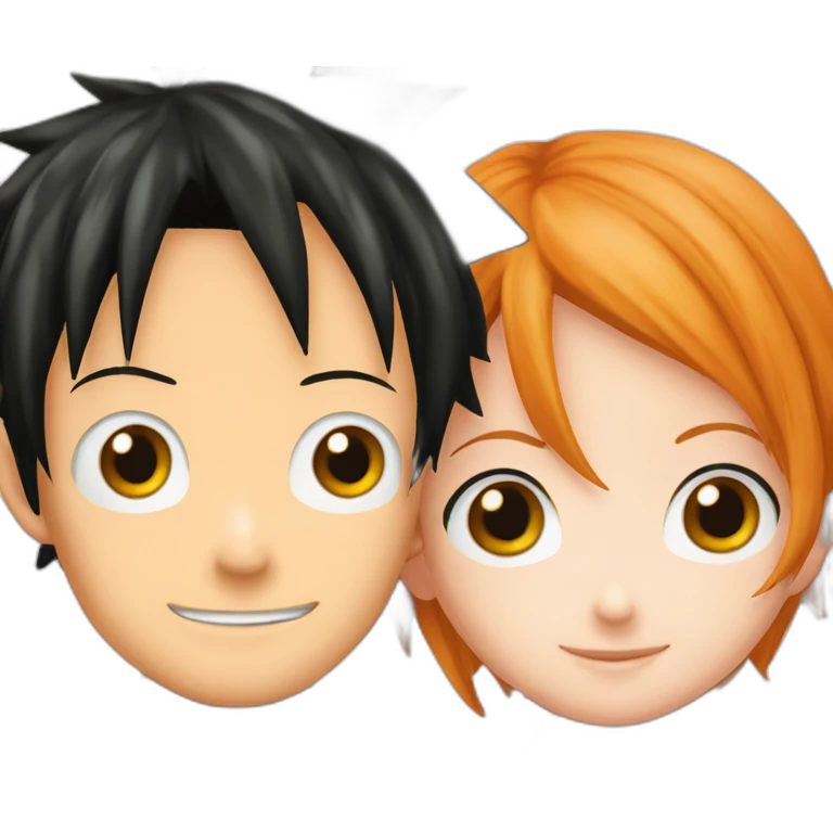 Luffy et nami font des enfants emoji